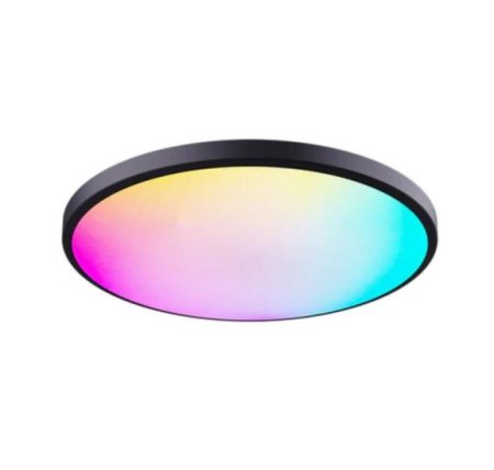(image for) 2 Pack 24W 12'' Smart RGBCW Ceiling Light Fixtures RGB Color Changing, 2700K-6500K Adjustable with Dimmable Brightness, Compatible with Alexa/Google Home/APP Control WiFi Light for Bedroom/Kid's Room/Party