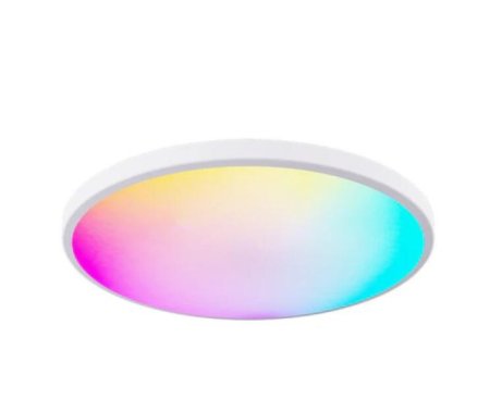(image for) 2 Pack 24W 12'' Smart RGBCW Ceiling Light Fixtures RGB Color Changing, 2700K-6500K Adjustable with Dimmable Brightness, Compatible with Alexa/Google Home/APP Control WiFi Light for Bedroom/Kid's Room/Party