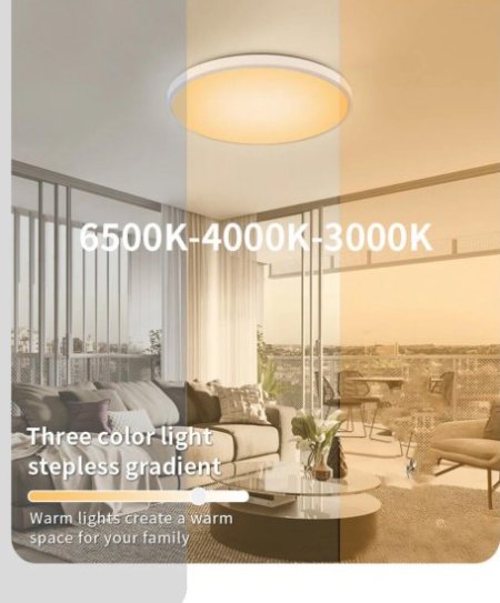(image for) 2 Pack 24W 12'' Smart RGBCW Ceiling Light Fixtures RGB Color Changing, 2700K-6500K Adjustable with Dimmable Brightness, Compatible with Alexa/Google Home/APP Control WiFi Light for Bedroom/Kid's Room/Party