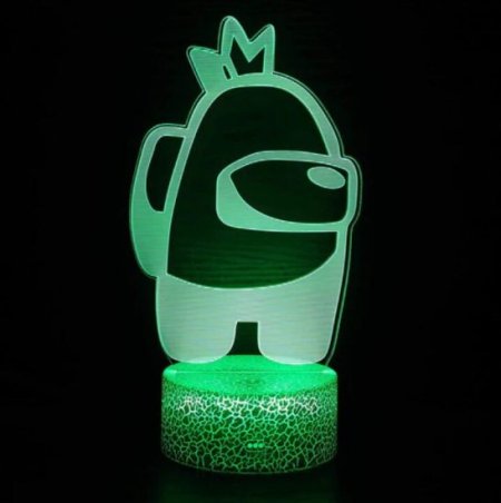 (image for) Among Us Toys 3D LED Multicolor Night Light w/ 16 Colors Remote Touch Switch Adjustable Brightness for Kids Bedroom Decoration