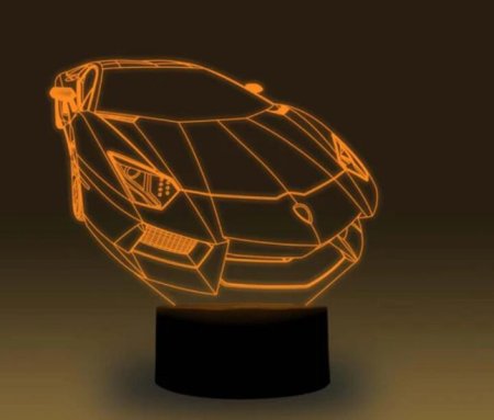 (image for) Transportation Images 3D Illusion LED Night Light w/ 16 Colors Remote Touch Switch Adjustable Brightness for Kids Bedroom Decoration