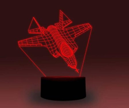 (image for) Transportation Images 3D Illusion LED Night Light w/ 16 Colors Remote Touch Switch Adjustable Brightness for Kids Bedroom Decoration