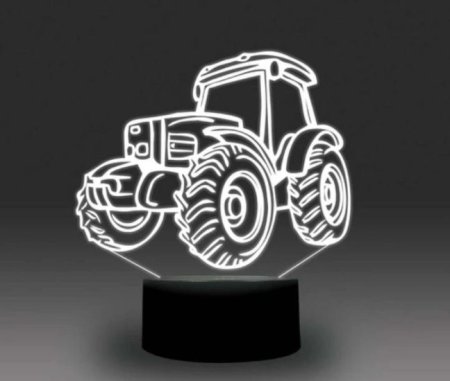 (image for) Transportation Images 3D Illusion LED Night Light w/ 16 Colors Remote Touch Switch Adjustable Brightness for Kids Bedroom Decoration