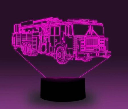 (image for) Transportation Images 3D Illusion LED Night Light w/ 16 Colors Remote Touch Switch Adjustable Brightness for Kids Bedroom Decoration