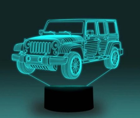(image for) Transportation Images 3D Illusion LED Night Light w/ 16 Colors Remote Touch Switch Adjustable Brightness for Kids Bedroom Decoration