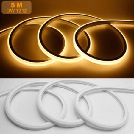 (image for) 16.5ft/5M DC12V T1212 Silicone Waterproof Neon Flexible Strip LED Lights with 600LED SMD3528 LED