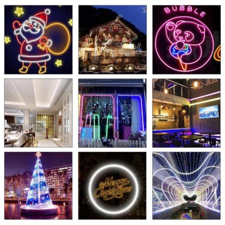 (image for) 16.5ft/5M DC12V T1212 Silicone Waterproof Neon Flexible Strip LED Lights with 600LED SMD3528 LED
