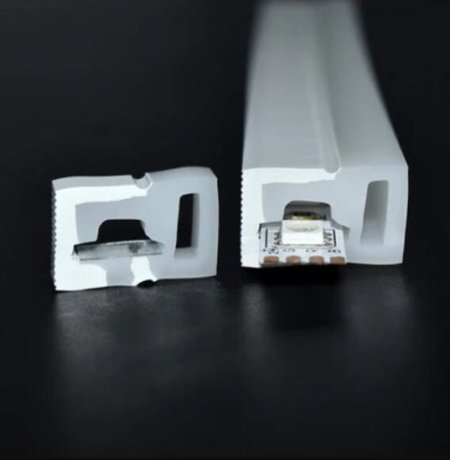 (image for) 1M/5M/10M/20M Pack of T1220 3 Sides Edge Lighting LED Neon Light Housing Kit with End Caps and Mounting Clips, Flexible Neon Channel Fit for 10mm Wide LED Strip Lights