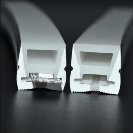 (image for) 1M/5M/10M/20M Pack of T1616 One Face Emitting LED Neon Light Housing Kit with End Caps and Mounting Clips, Flexible Neon Channel Fit for 10/12 Wide LED Strip Lights