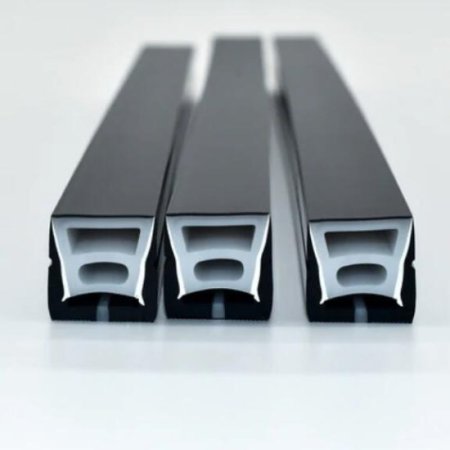 (image for) 16.4FT(5Meters) 20*20mm 120° Top Emitting IP67 Waterproof Flexible Full Black Silicon LED NEON Tube Housing Fit for 12mm Wide LED Strip Light