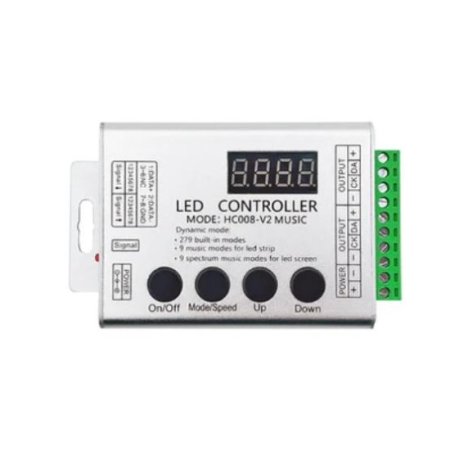 (image for) Aluminum Shell LED Controller 4 Key RF Wireless Remote Pixel SPI Controller for Addressable Dream Color RGB/RGBW LED Lights DC5-24V