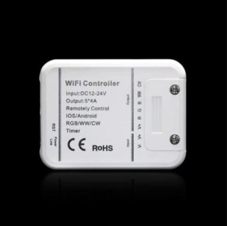 (image for) 12V-24V DC 5in1 WiFi LED Controller Compatible with Alexa Google Home Magic Home Smart APP Control for Monochrome RGB RGBW WW+CW RGBCCT LED Strip