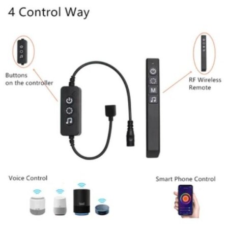 (image for) CROW Bluetooth RF Controller for Addressable Digital LED Lights via Tuya App, Compatible w/ Amazon Echo