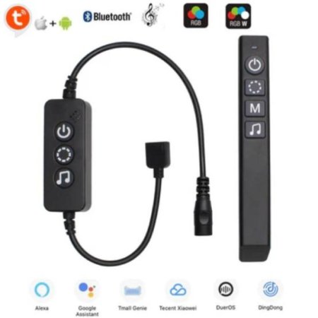 (image for) CROW Bluetooth RF Controller for Addressable Digital LED Lights via Tuya App, Compatible w/ Amazon Echo