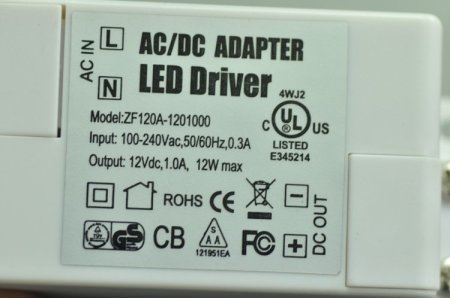 (image for) 12 Watt LED Power Supply 12V 1A LED Power Supplies UL Certification For LED Strips LED Light