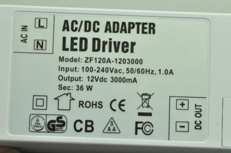 (image for) 36 Watt LED Power Supply 12V 3A LED Power Supplies UL Certification For LED Strips LED Light