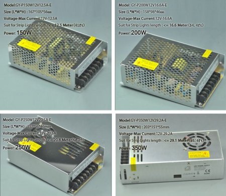 (image for) 12V LED Power Supply 60W 200W 350W 400W LED Indoor Power Supplies For LED Strips110-230V AC to 12V DC