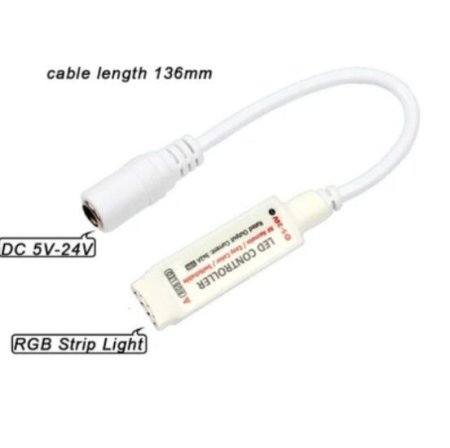 (image for) RF Wireless Mini LED Controller with 10-key Remote 5V-24V 12A / 3 Channels for RGB/GRB LED Strip SMD5050 SMD3528 Color Changing