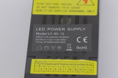 (image for) Black 12V 5A LED Power Supply 60 Watt LED Power Supplies For LED Strips LED Lighting