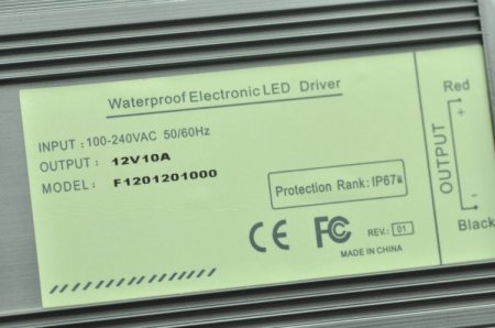 (image for) 120 Watt LED Power Supply 12V 10A LED Power Supplies Waterproof IP67 For LED Strips LED Light