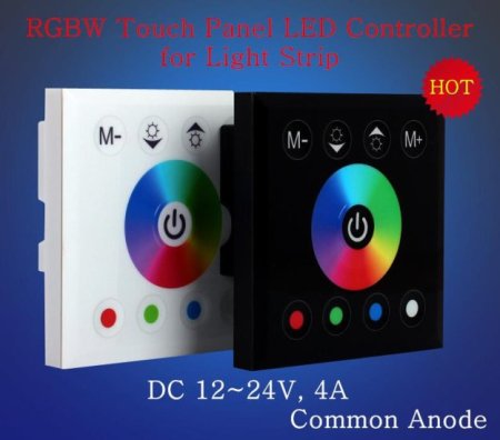 (image for) 12V-24V DC Wall Panel Touchable Color Ring LED Controller for RGBW & RGBWW Color Changing LED Strips