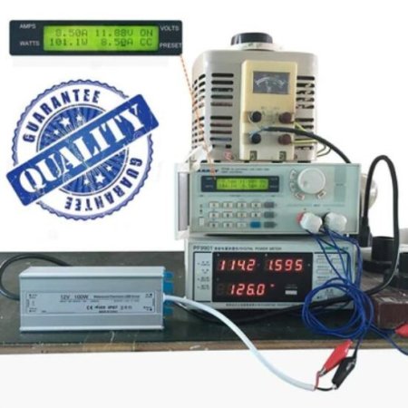 (image for) Waterproof IP67 LED Power Supply 110V AC to 12V DC Driver Transformer 3-Prong Plug 3.3 Feet Cable