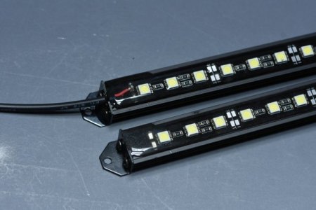 (image for) Waterproof 13 inch Black Aluminum Profile Light 12V 5050 Strip Light LED Bar 2Pack for Tank