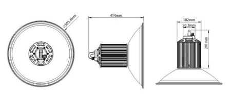 (image for) 100W LED High Bay Light For Industrial Outdoor Lighting With Mean Well Power Supply