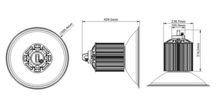 (image for) 150W LED High Bay Light For Industrial Outdoor Lighting With Mean Well Power Supply