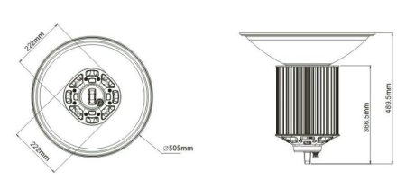 (image for) 200W LED High Bay Light For Industrial Outdoor Lighting With Mean Well Power Supply