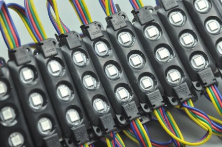 (image for) Black 5050 SMD LED Modules RGB 3 LED 5050 Modules 65x18MM 12V 0.75W Waterproof Modules
