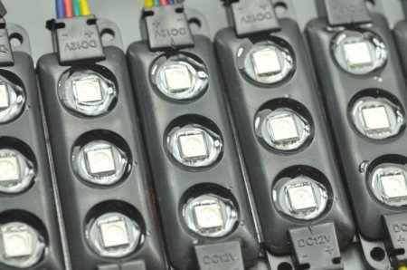 (image for) Black 5050 SMD LED Modules RGB 3 LED 5050 Modules 65x18MM 12V 0.75W Waterproof Modules