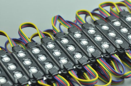 (image for) Black 5050 SMD LED Modules RGB 3 LED 5050 Modules 65x18MM 12V 0.75W Waterproof Modules