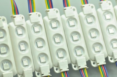 (image for) 5050 SMD LED Modules RGB 3 LED 5050 Modules 65x18MM 12V 0.75W Waterproof Modules