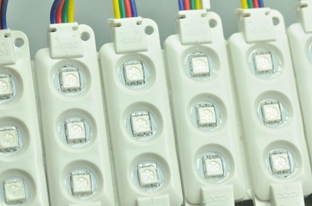 (image for) 5050 SMD LED Modules RGB 3 LED 5050 Modules 65x18MM 12V 0.75W Waterproof Modules