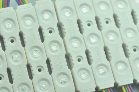 (image for) 5050 SMD LED Modules RGB 3 LED 5050 Modules 75x13MM 12V 0.75W Waterproof Modules