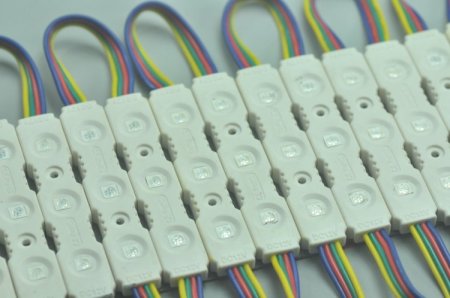 (image for) 5050 SMD LED Modules RGB 3 LED 5050 Modules 75x13MM 12V 0.75W Waterproof Modules