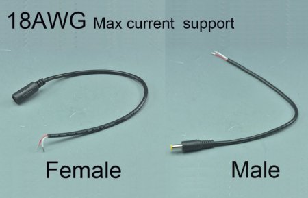 (image for) 18AWG Female LED Power Supply DC Cable Cord