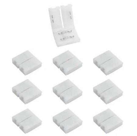 (image for) 10pcs Pack Solderless Snap Down 2 pin Conductor LED Strip Connector for 10mm Wide 5050 5630 Single Color Flex LED Strips