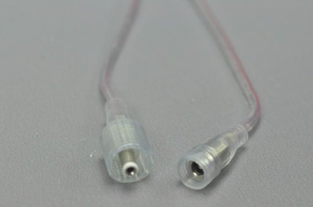 (image for) LED Strip Waterproof DC Connector Female and Male 5.5mm x 2.1mm(2.5mm) For strip light power supply connect Transparent