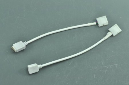(image for) 10mm 4 Pin Clamp Connector to Male Female 4 Pin Connector for LED RGB Strip IR Remote Controller Connection Cable 16.5cm 6.5Inch