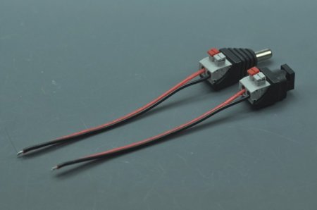 (image for) Female Male 2.1mm X 5.5mm DC Power Connector DIY Spring Clamp Quick Fix