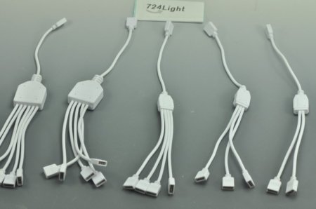 (image for) RGB Splitter Cable 1 to 2 3 4 5 6Female Strip Connector for LED 5050 3528 RGB Strip 35CM(13.78Inch)