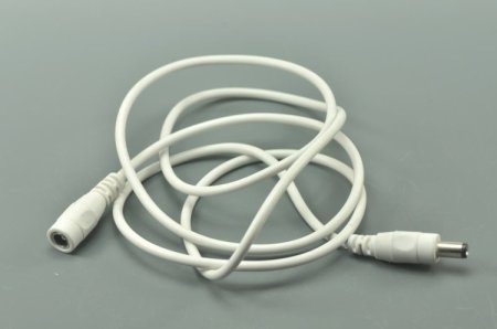 (image for) White 20 AWG DC Extension Cord For 12V 24V 5V LED Power Supply 5.5mm x 2.5mm