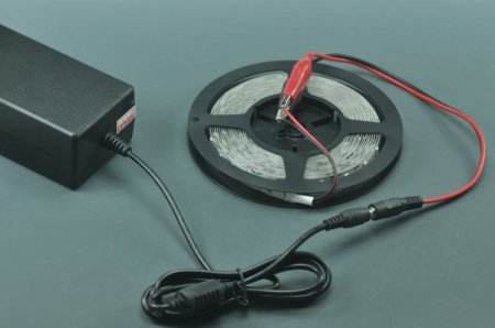(image for) LED Strip Light DC Connector With Two alligator clip Lead DC Female 5.5mm x 2.5mm(2.1mm)