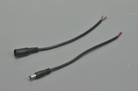 (image for) Wholesale Dc Connect Black 22 AWG 16cm Male Female LED Power Supply DC Cable Cord For LED Light