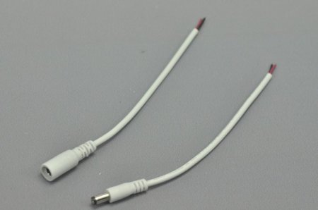 (image for) Wholesale White DC Connector 22 AWG 16cm Female Male LED Power Supply DC Cable Cord For LED Strip Light
