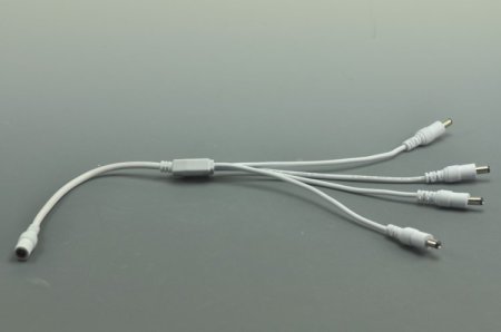 (image for) Compact Power Supply to Splitter White Cable LED Light Power Splitter DC 1 to 2 3 4 5 6 Adapter