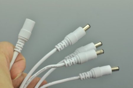 (image for) Compact Power Supply to Splitter White Cable LED Light Power Splitter DC 1 to 2 3 4 5 6 Adapter