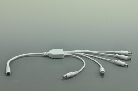 (image for) Compact Power Supply to Splitter White Cable LED Light Power Splitter DC 1 to 2 3 4 5 6 Adapter